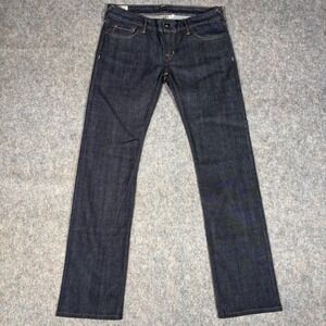 Evisu Straight Leg Jeans Womens 27 (31x31) Indigo Selvedge Raw‎ Denim Jeans 4050